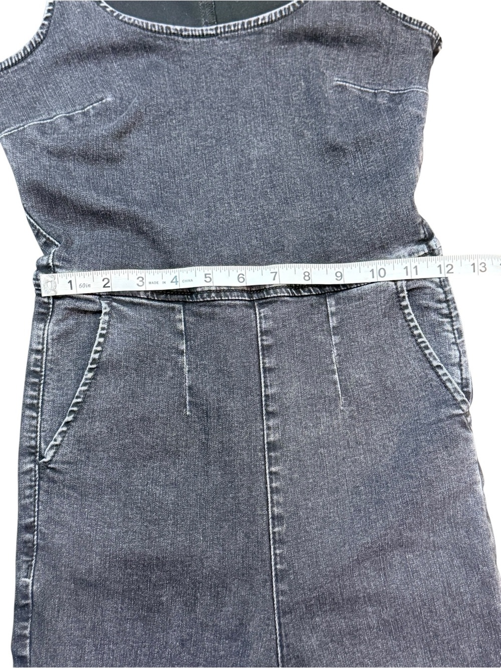 Free People Denim Jumpsuit Dark Wash Sleeveless Stretch One Piece Size 2 - Picture 9 of 16